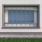 Preview: Fenstergitter aus Edelstahl Quadratrohr 30 x 30 mm / Höhe 500 - 900 mm / 2 Gurte